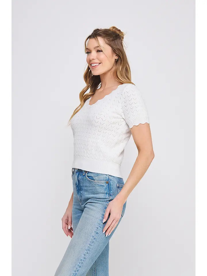 Vera Short Sleeve Knit Top