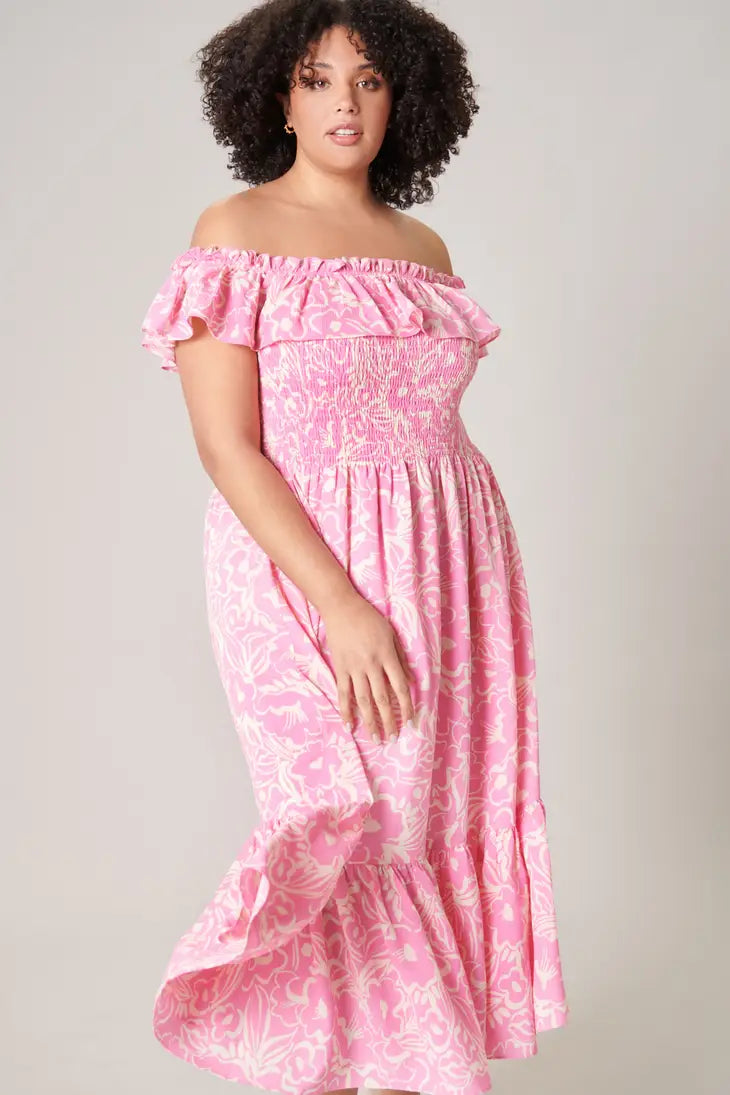 Malia Floral Midi Dress - Curve