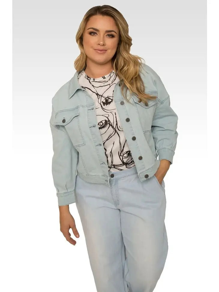 Cropped Trucker Jacket - Curve