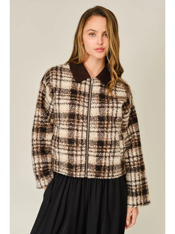 Teddy Cozy Plaid Jacket