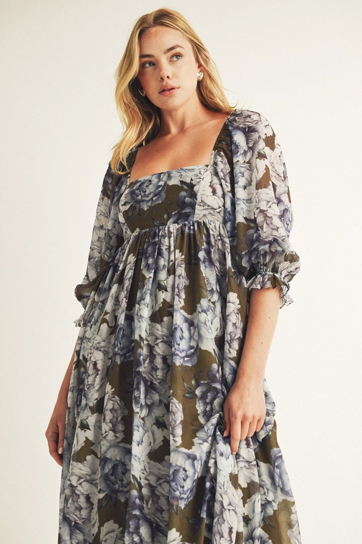 Lorelei Floral Baby Doll Maxi Dress