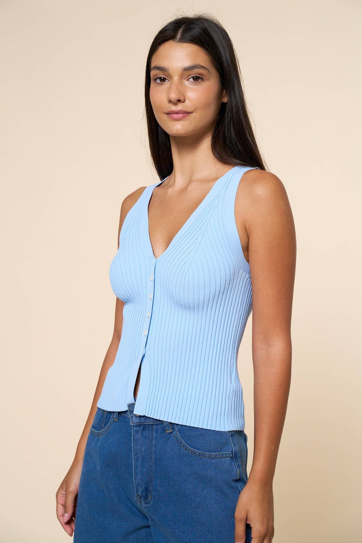 Lauren Blue Knit Tank Top