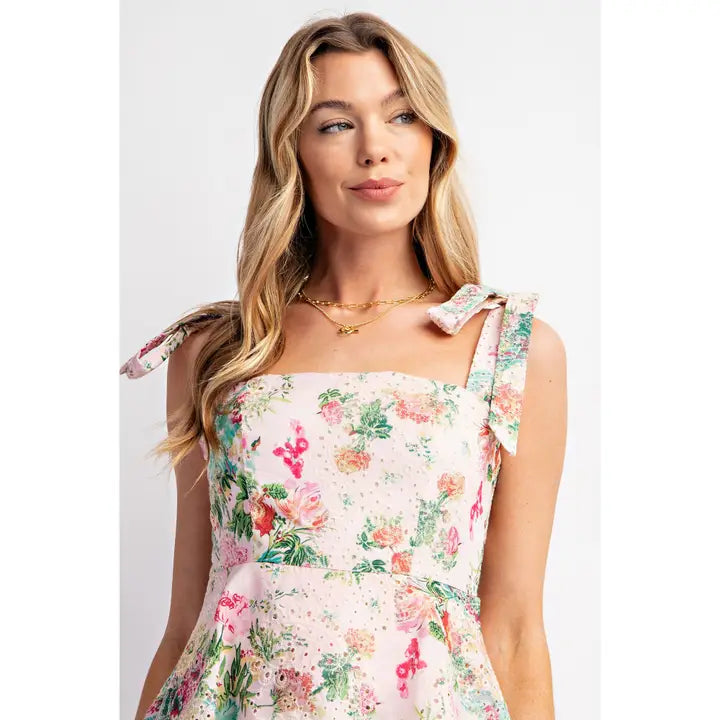 Lizzy Eyelet Tiered Mini Dress