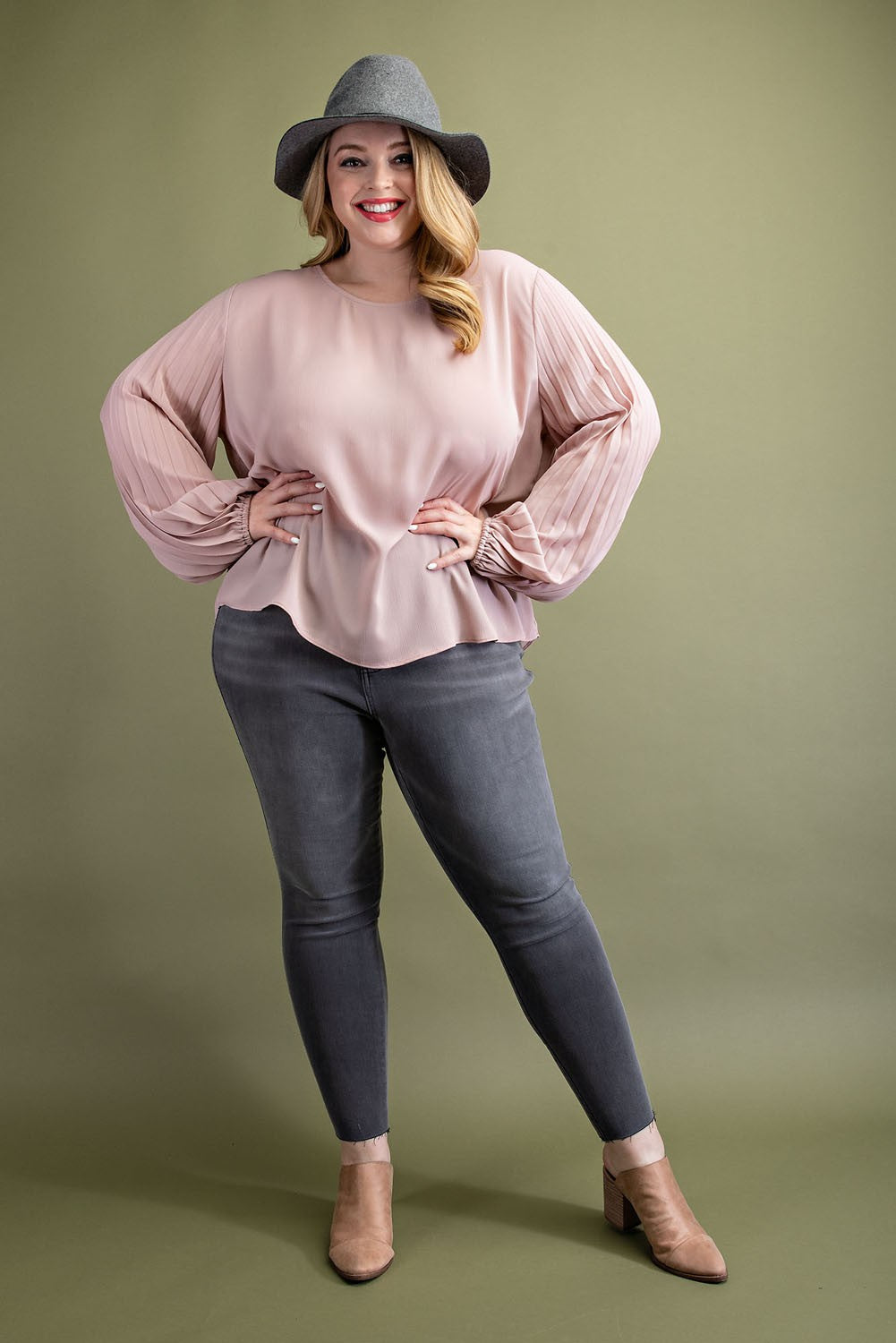 Emma Dusty Pink Top - Curvy