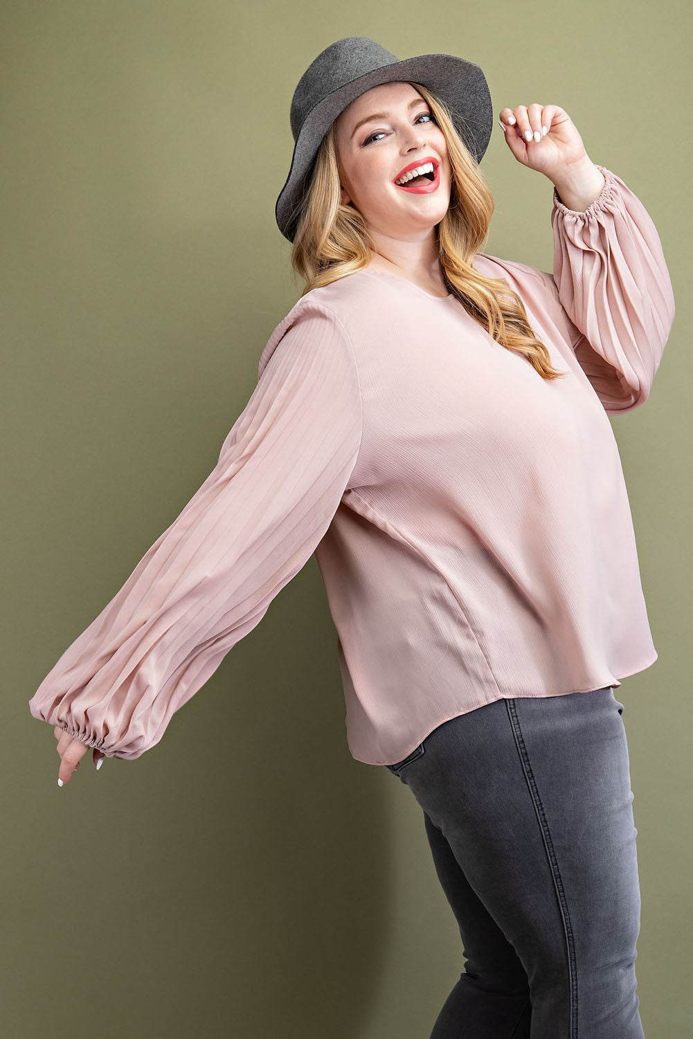 Emma Dusty Pink Top - Curvy