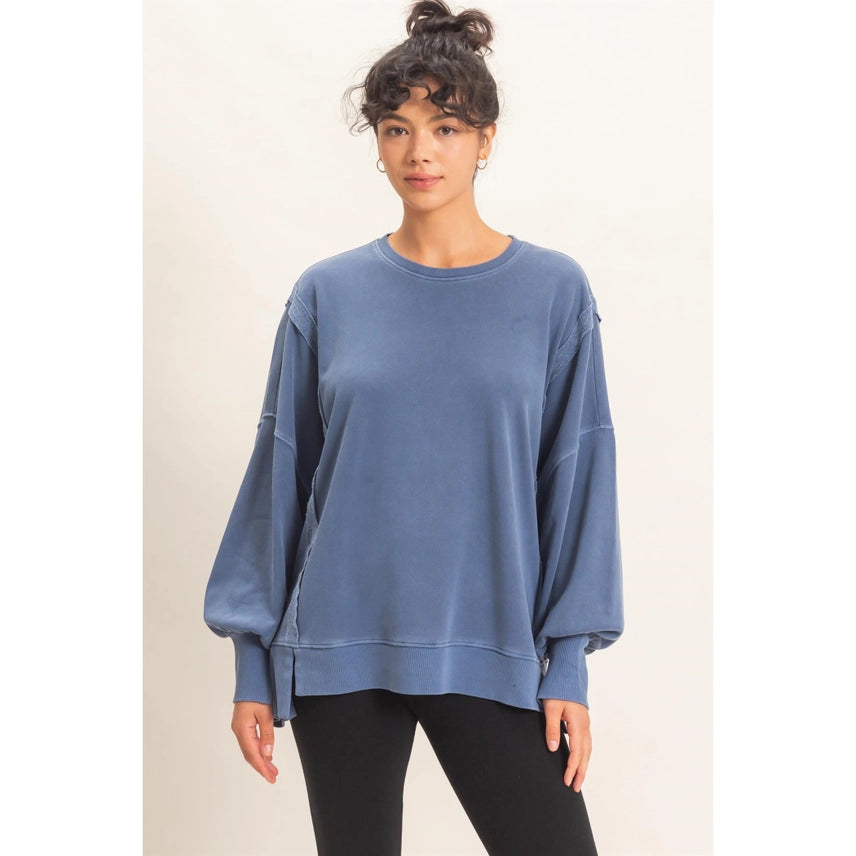Melinda Navy Oversized Sweatshirt