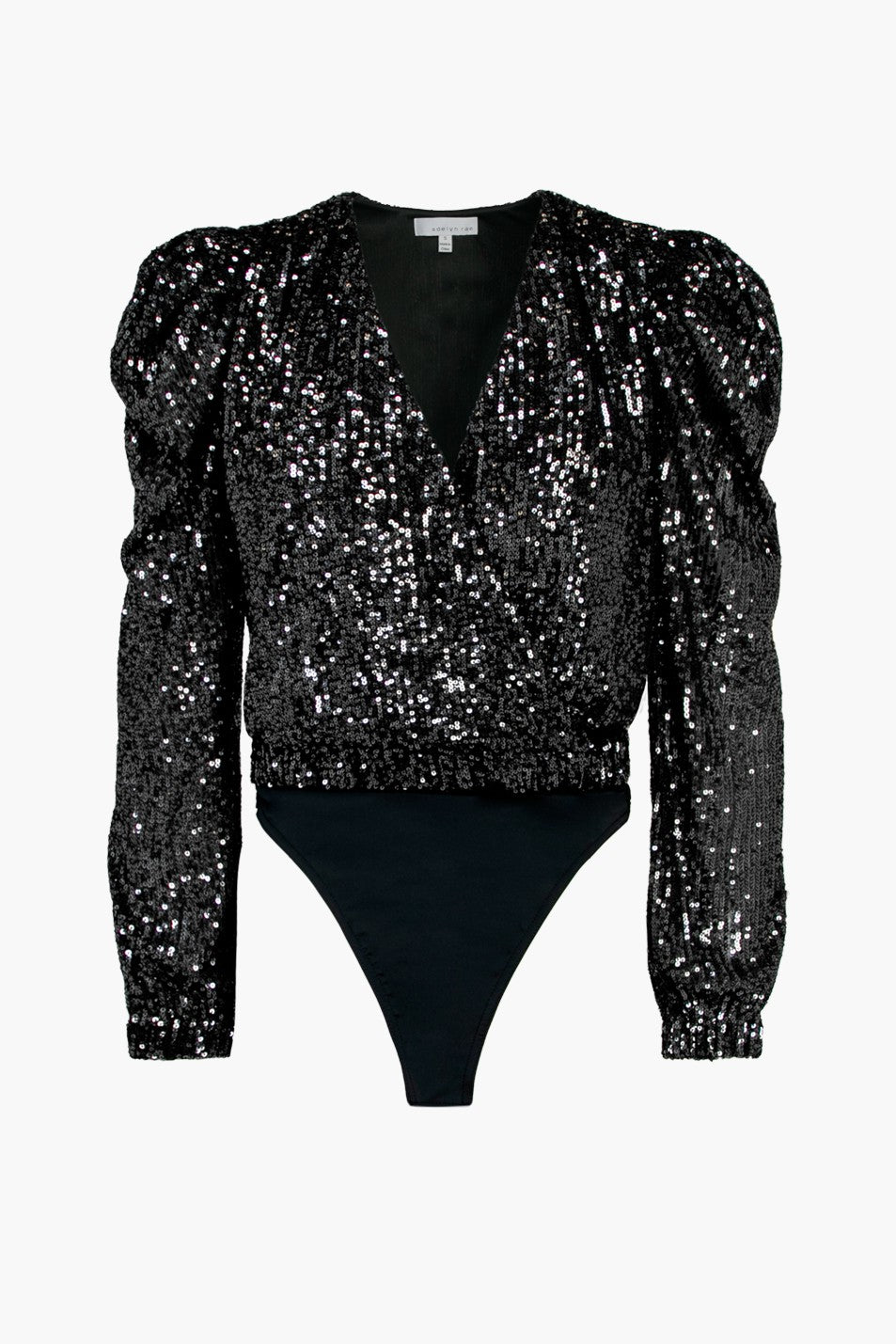 Lala Sequins Bodysuit - Black