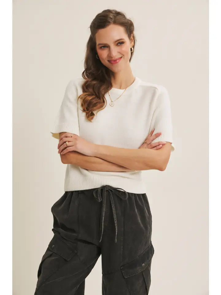 Liliana Sweater Top - Ivory