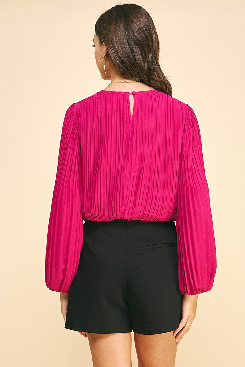 Addison Pleated Woven Top