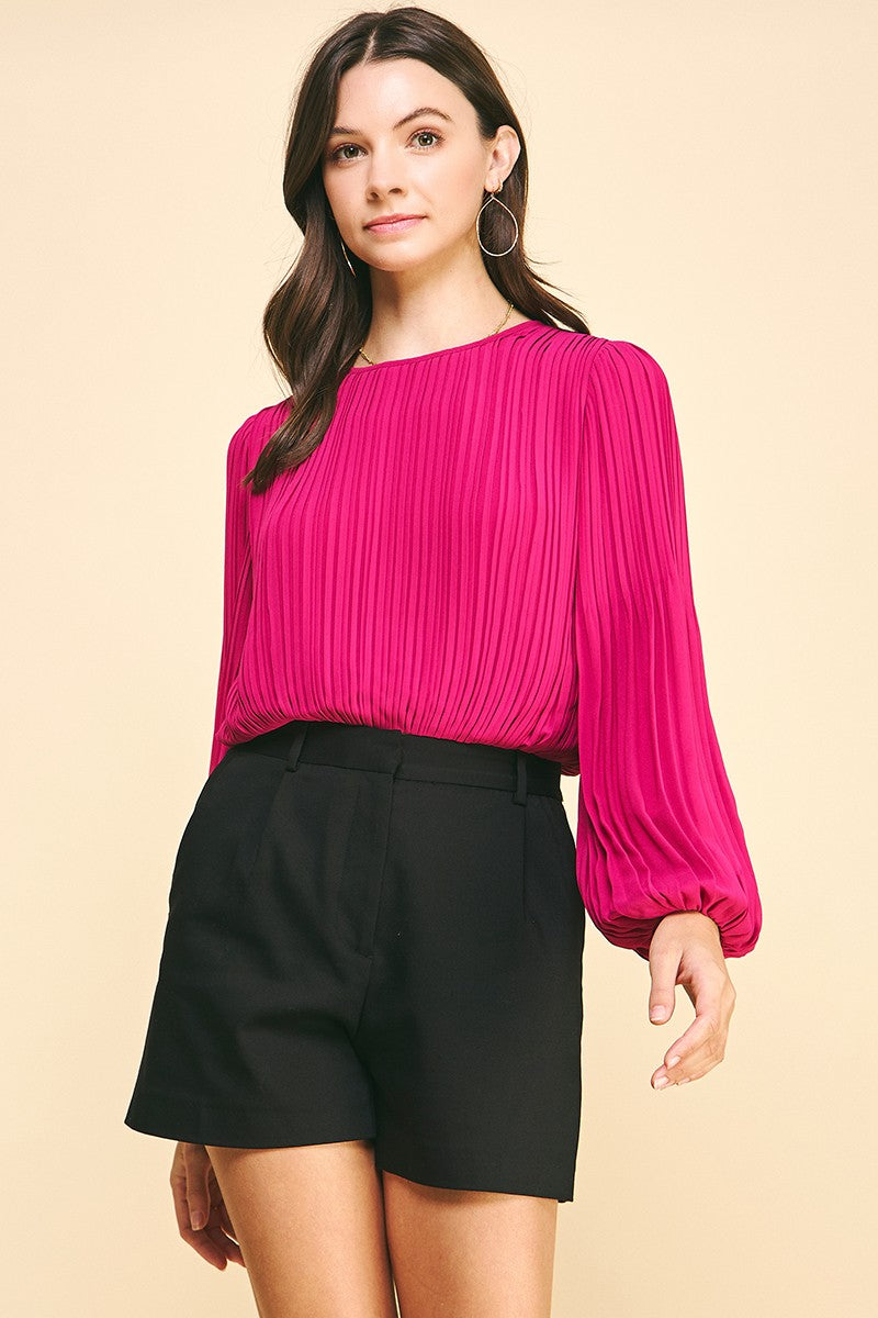 Addison Pleated Woven Top