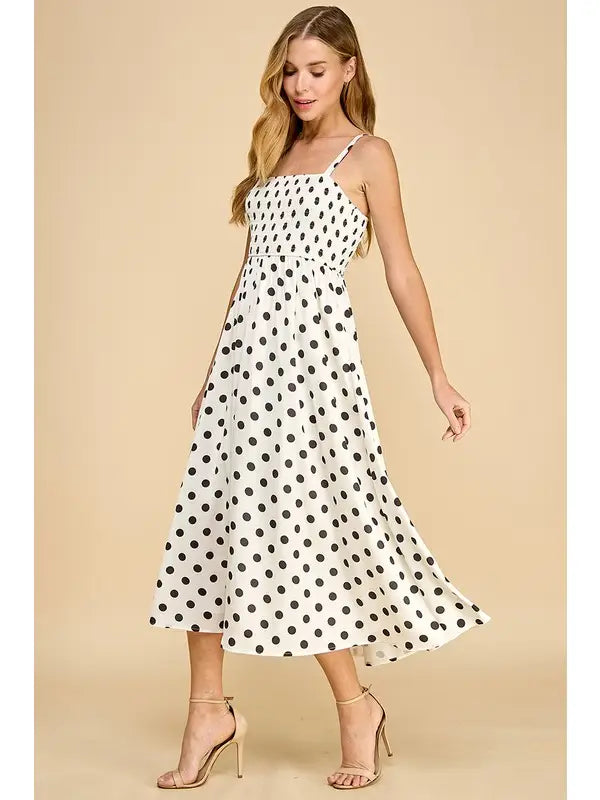 Belise Polka Dot Midi Dress