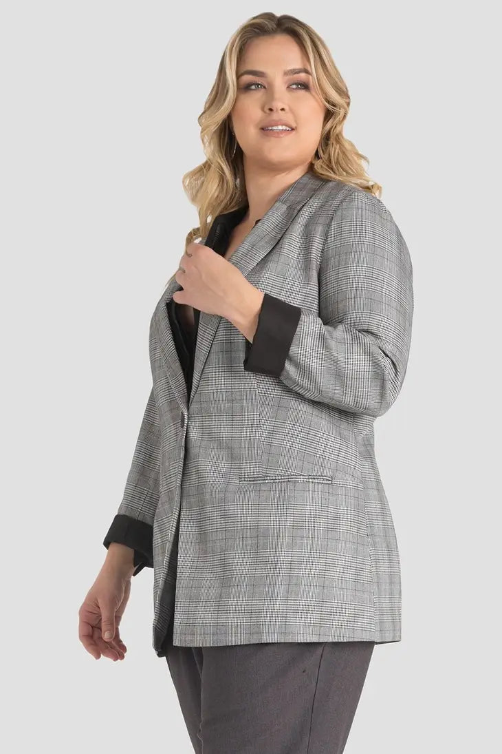 Oversize Plaid Boyfriend Blazer