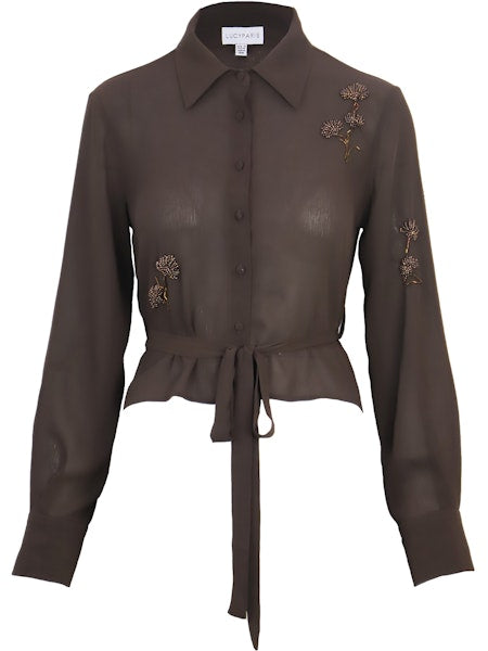 Kimberly Long Sleeve Beaded Top