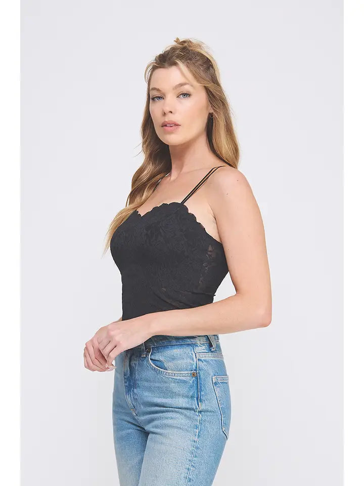 Nova Jacquard Lace Scallop Edge Bralette