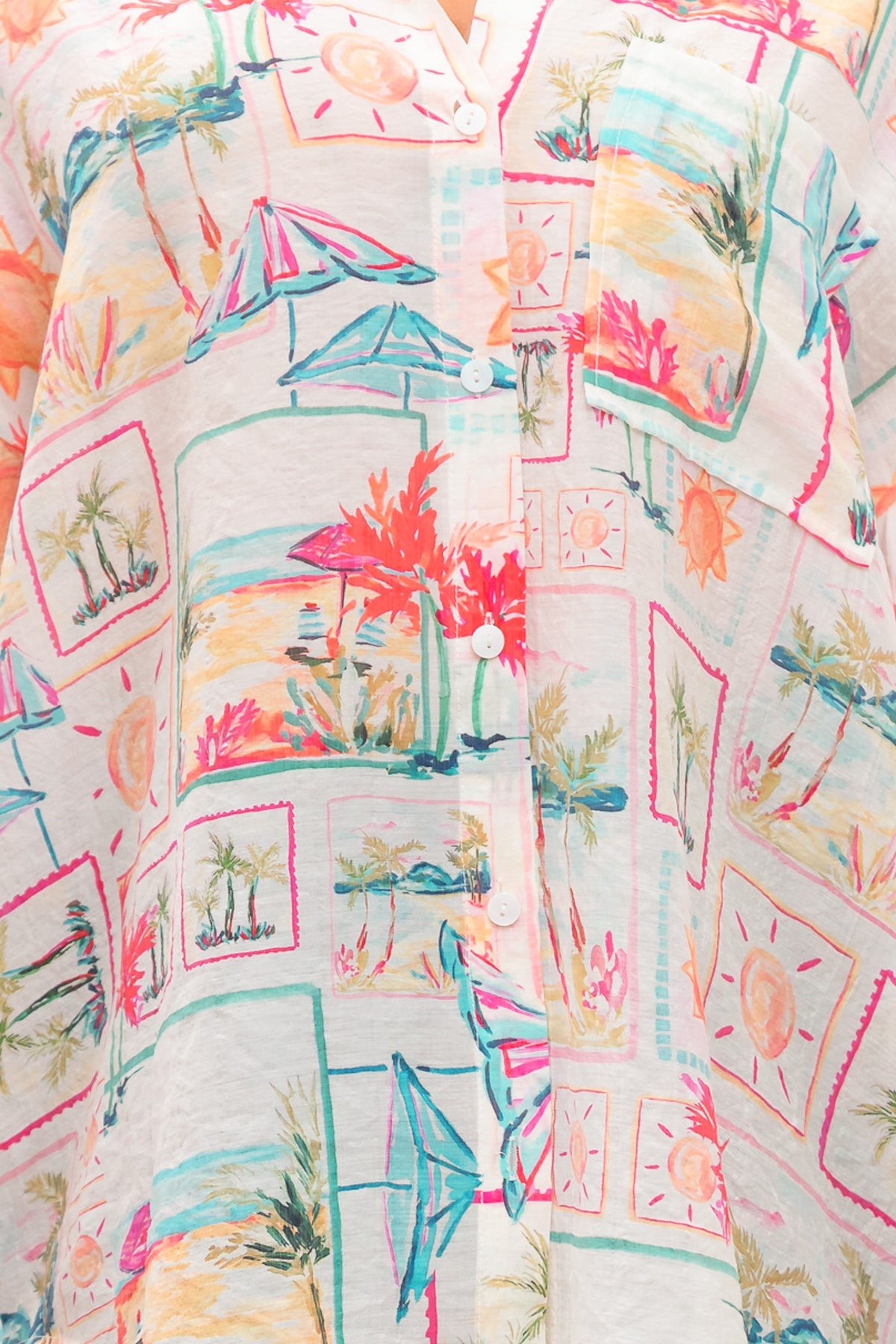Jasmine Vacation Button Up Top