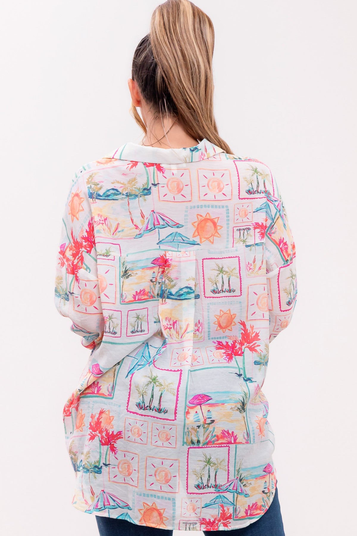 Jasmine Vacation Button Up Top