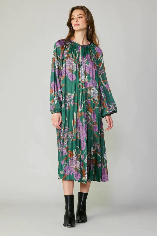 Rosalie Botanical Belted Midi Dress