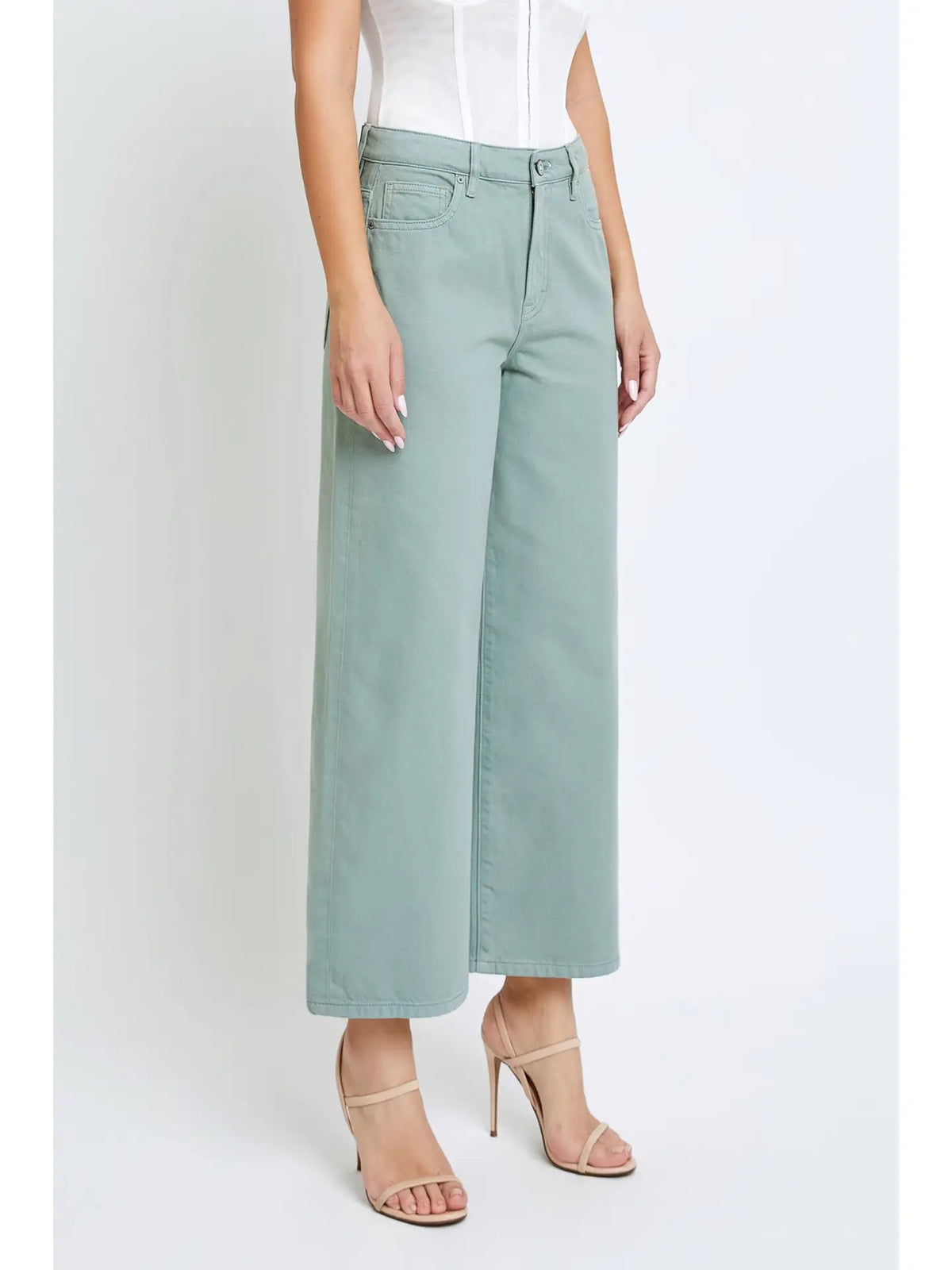 Nori Sage Wash Clean Cropped Wideleg