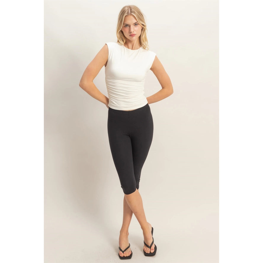 Lina Sleeveless Crew Neck Top - White