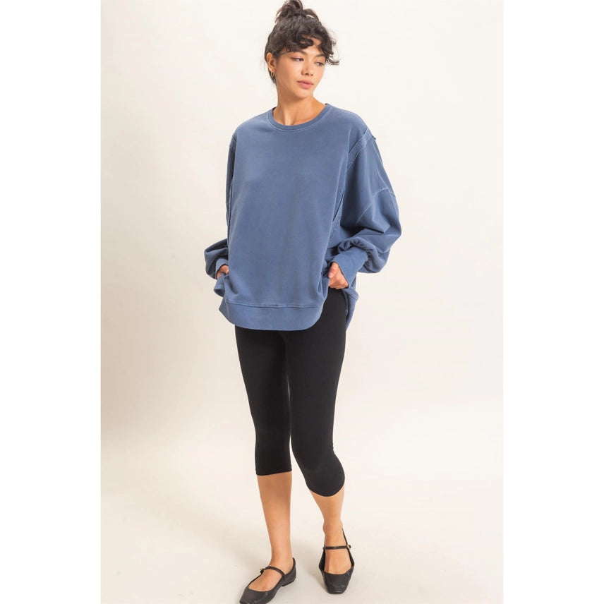 Melinda Navy Oversized Sweatshirt