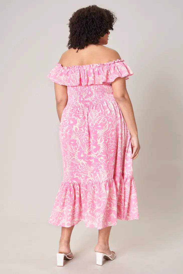 Malia Floral Midi Dress - Curve