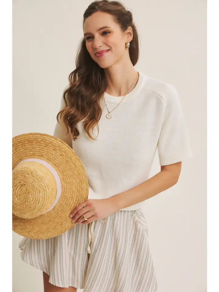 Liliana Sweater Top - Ivory