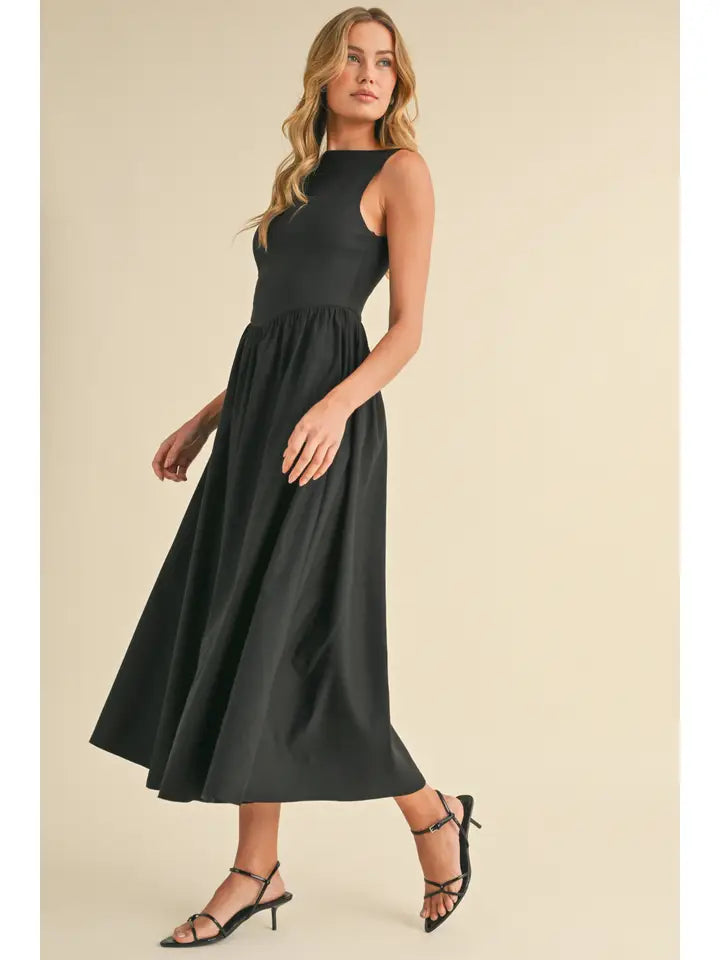 Rachel Boatneck Flared Dress