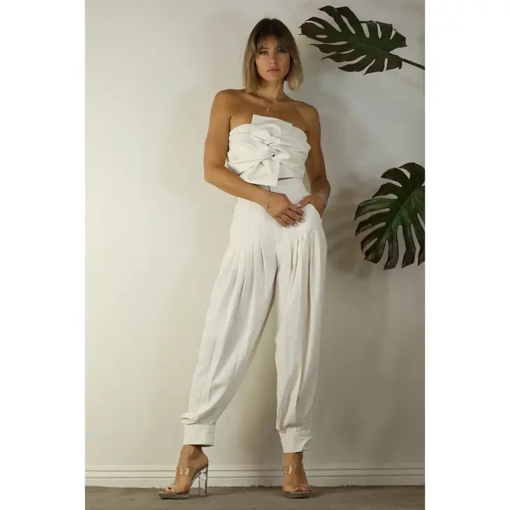 Ivory Pleated Pants