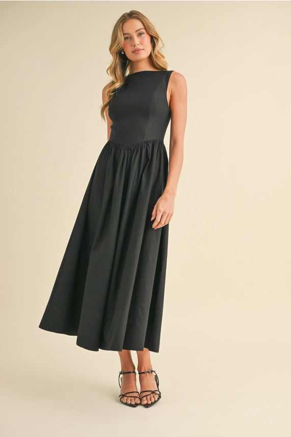 Rachel Boatneck Flared Dress
