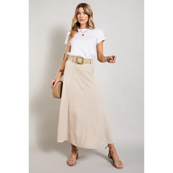 Amanda Maxi Skirt with Trim Belt