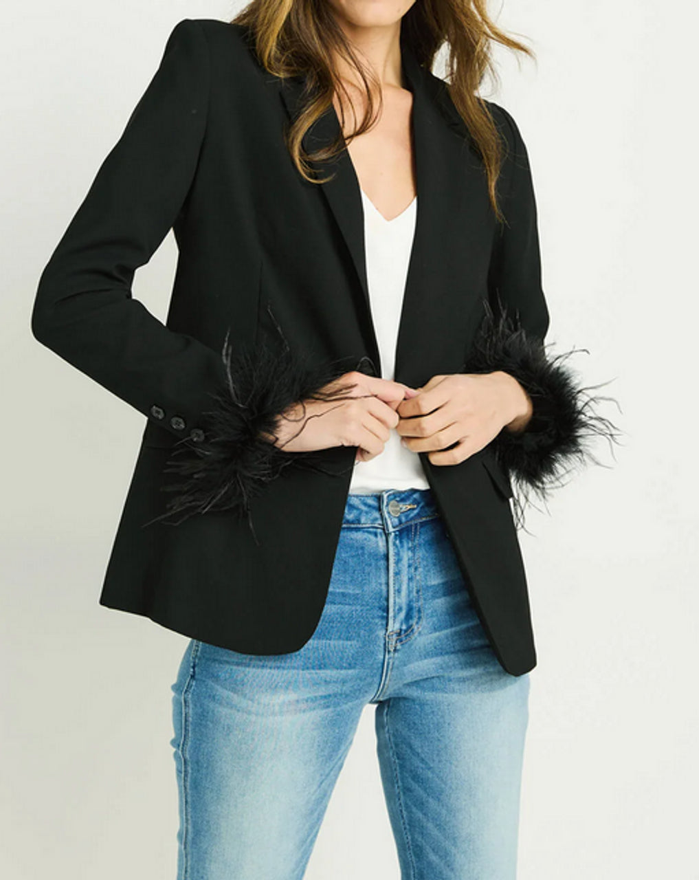 Dover Feather Trim Blazer