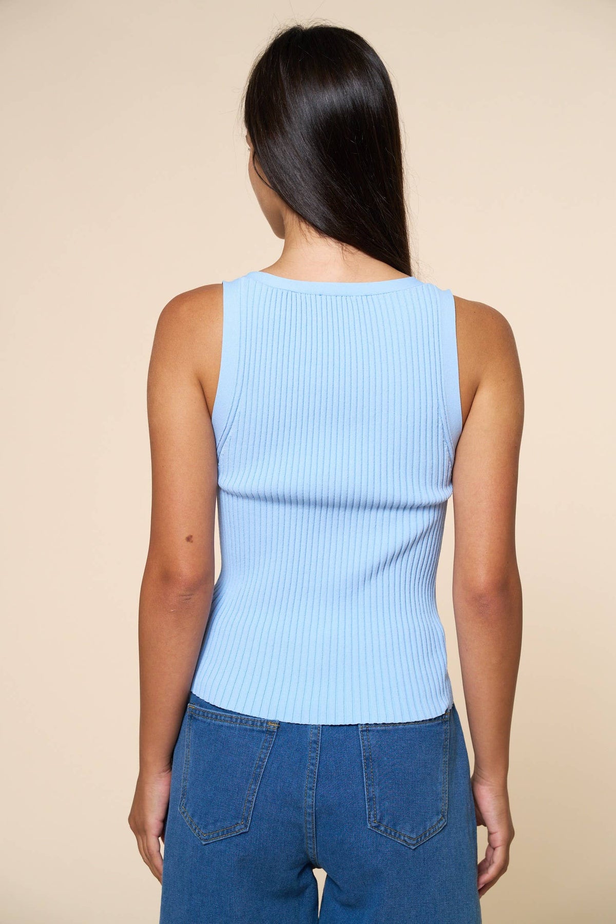 Lauren Blue Knit Tank Top