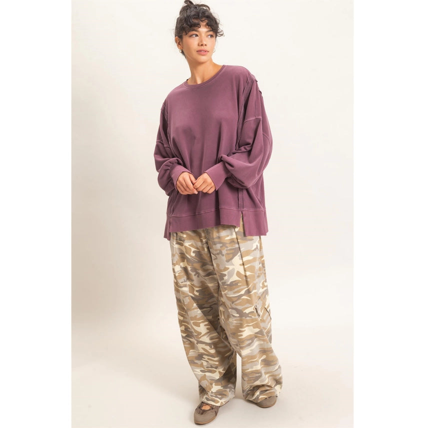 Melinda Dark Cherry Oversized Sweatshirt