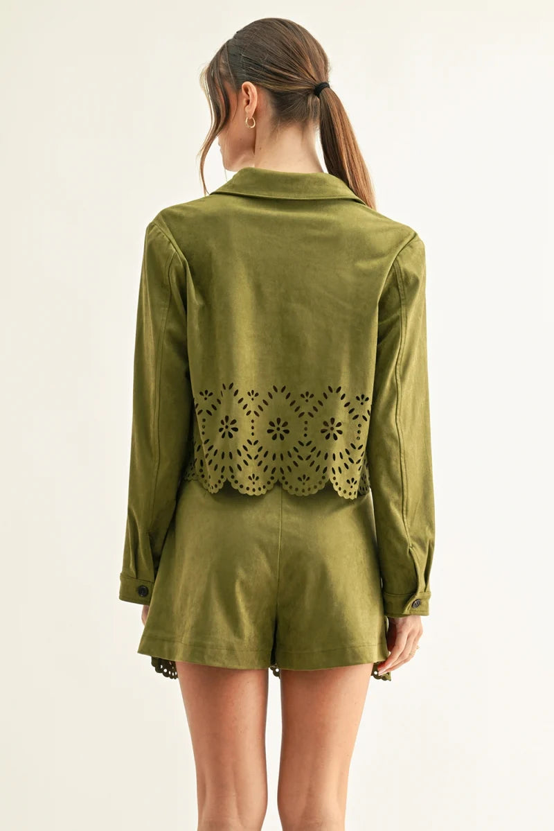 Lucia Eyelet Cropped Shirt