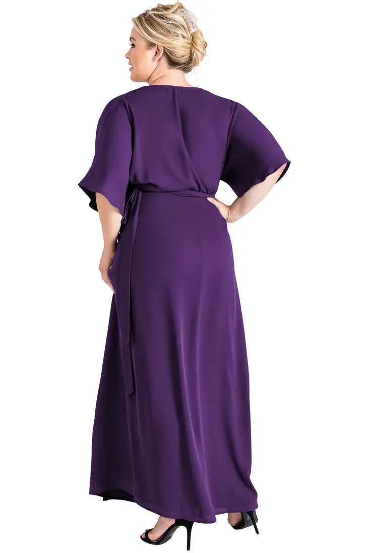 Kimono Wrap Maxi Dress  - Curve