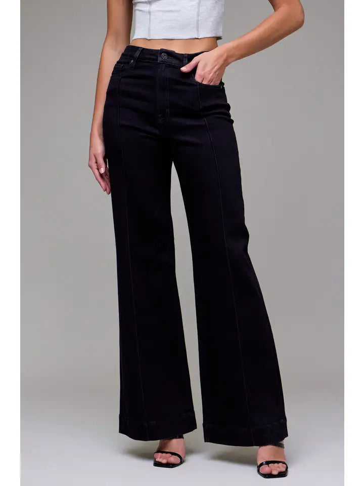 Happi High Rise Comfort Flare in Black