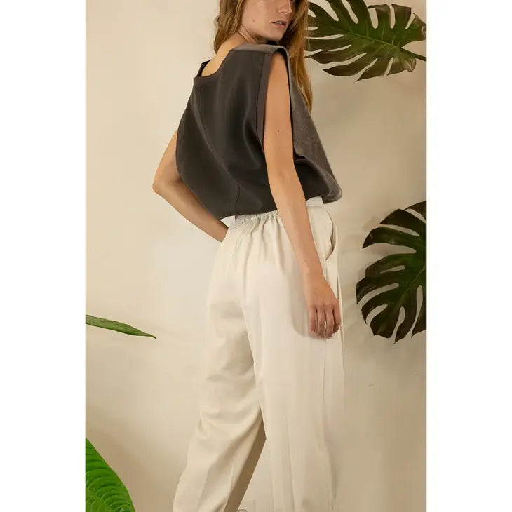 Ivory Pleated Pants