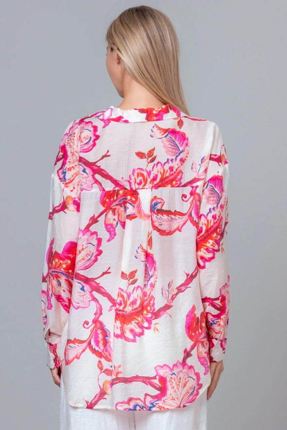 Jasmine Botanical Button Up Top