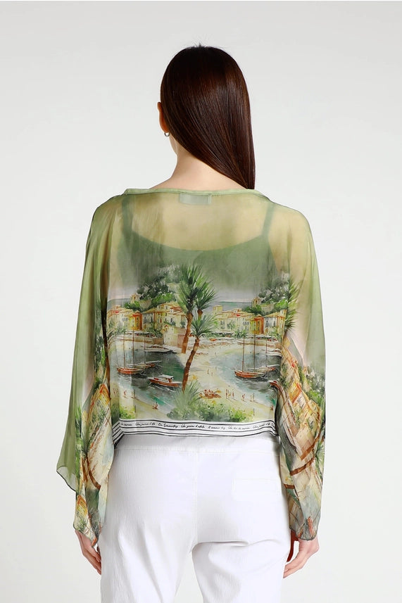Positano Cropped Silk Blouse