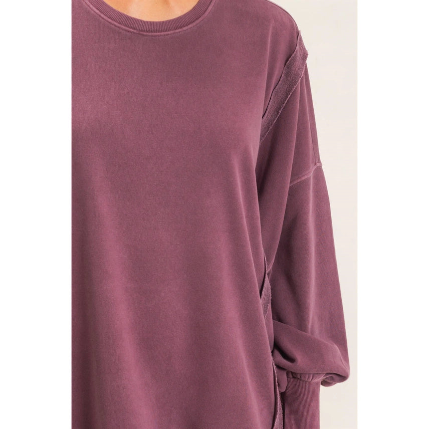 Melinda Dark Cherry Oversized Sweatshirt