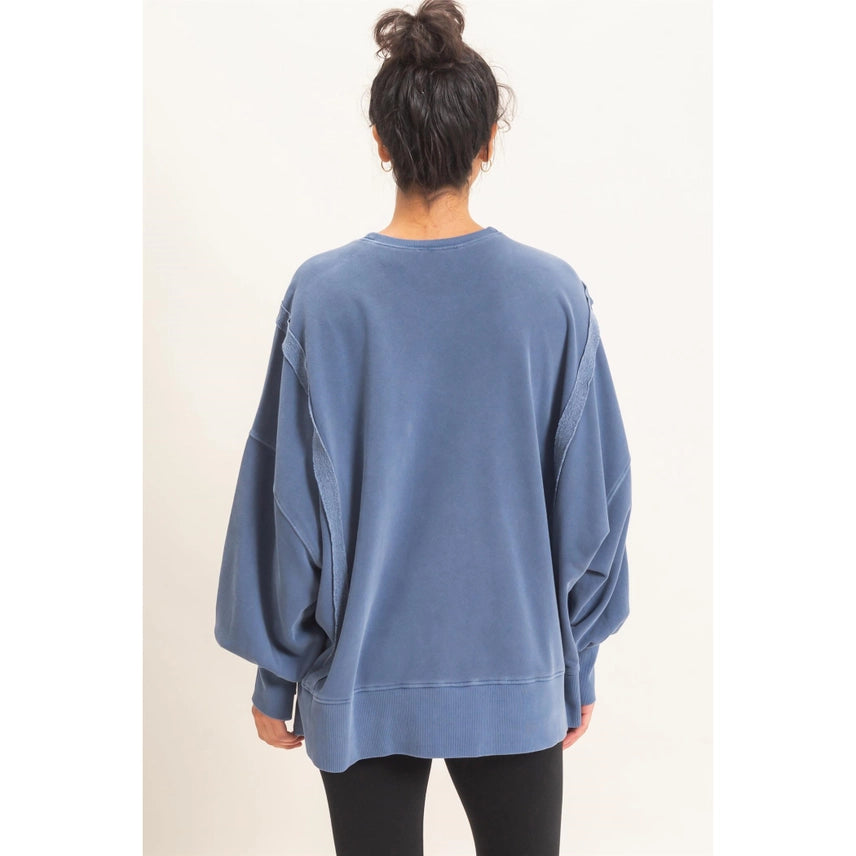 Melinda Navy Oversized Sweatshirt