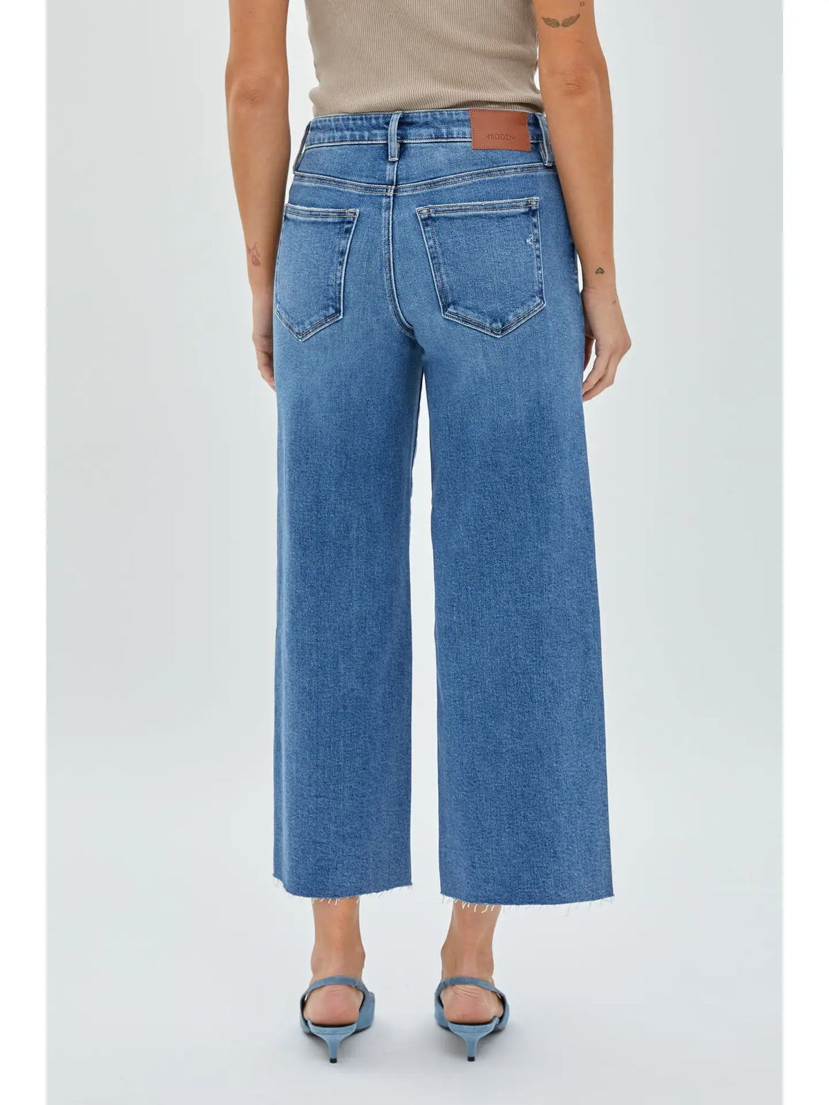 Nori Medium Wash Clean Stretch Wideleg Jeans