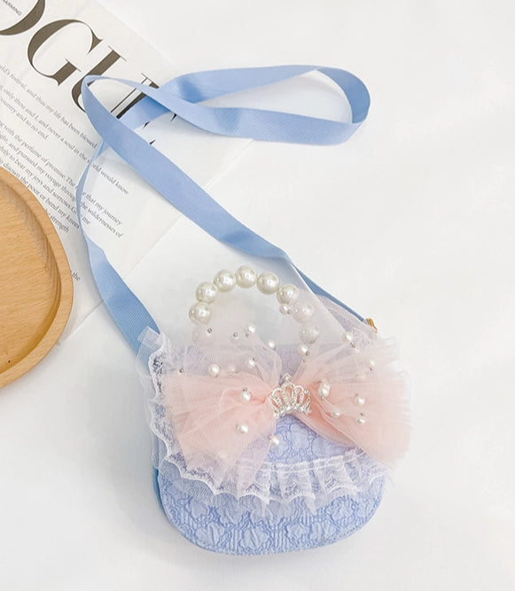 Amelia Mini Lace Crossbody Bag - Blue