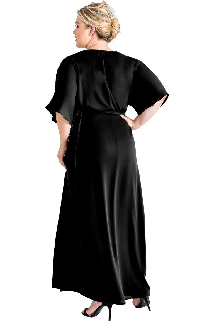 Kimono Wrap Maxi Dress  - Curve