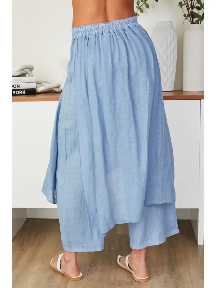 Chiara Blue Linen Pant