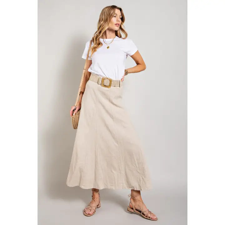 Amanda Maxi Skirt with Trim Belt
