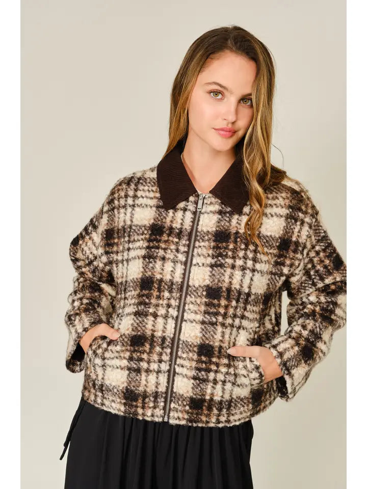 Teddy Cozy Plaid Jacket