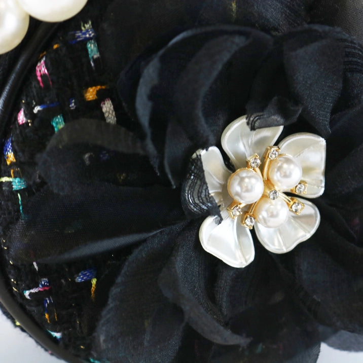 Ava Flower Purse - Black