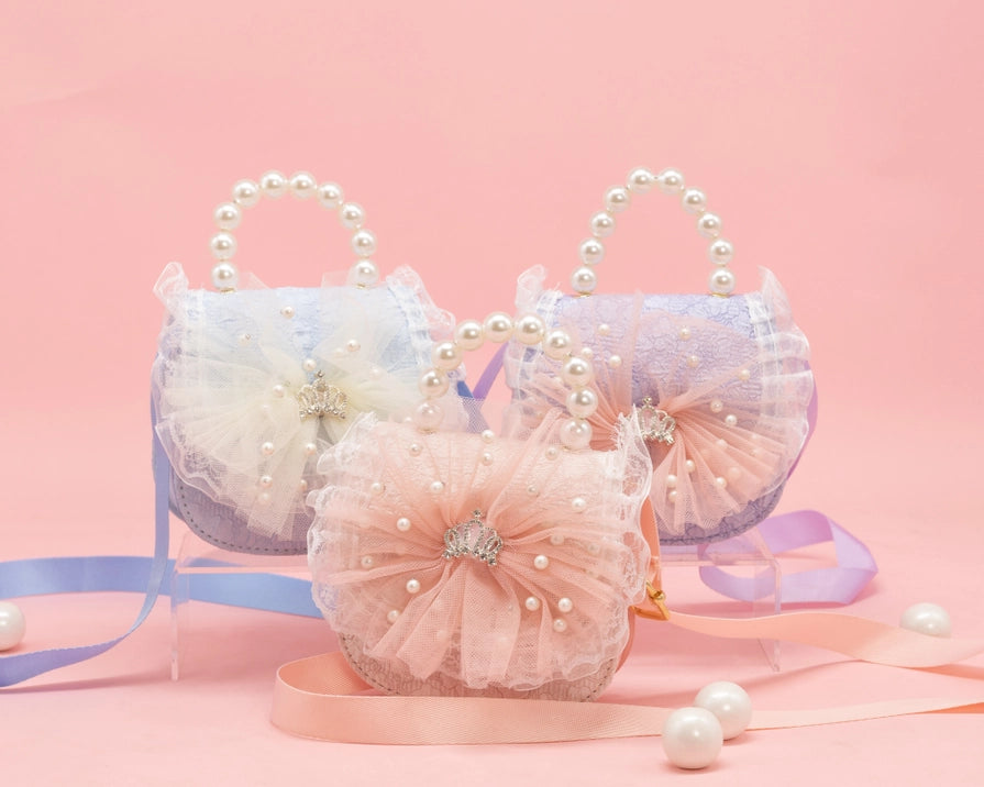 Amelia Mini Lace Crossbody Bag - Blue