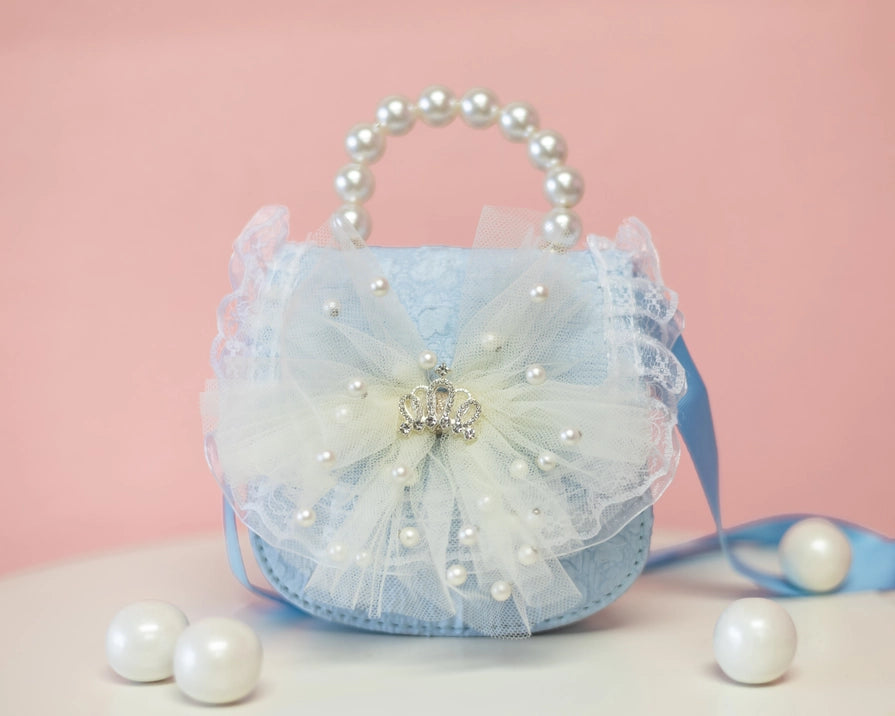 Amelia Mini Lace Crossbody Bag - Blue
